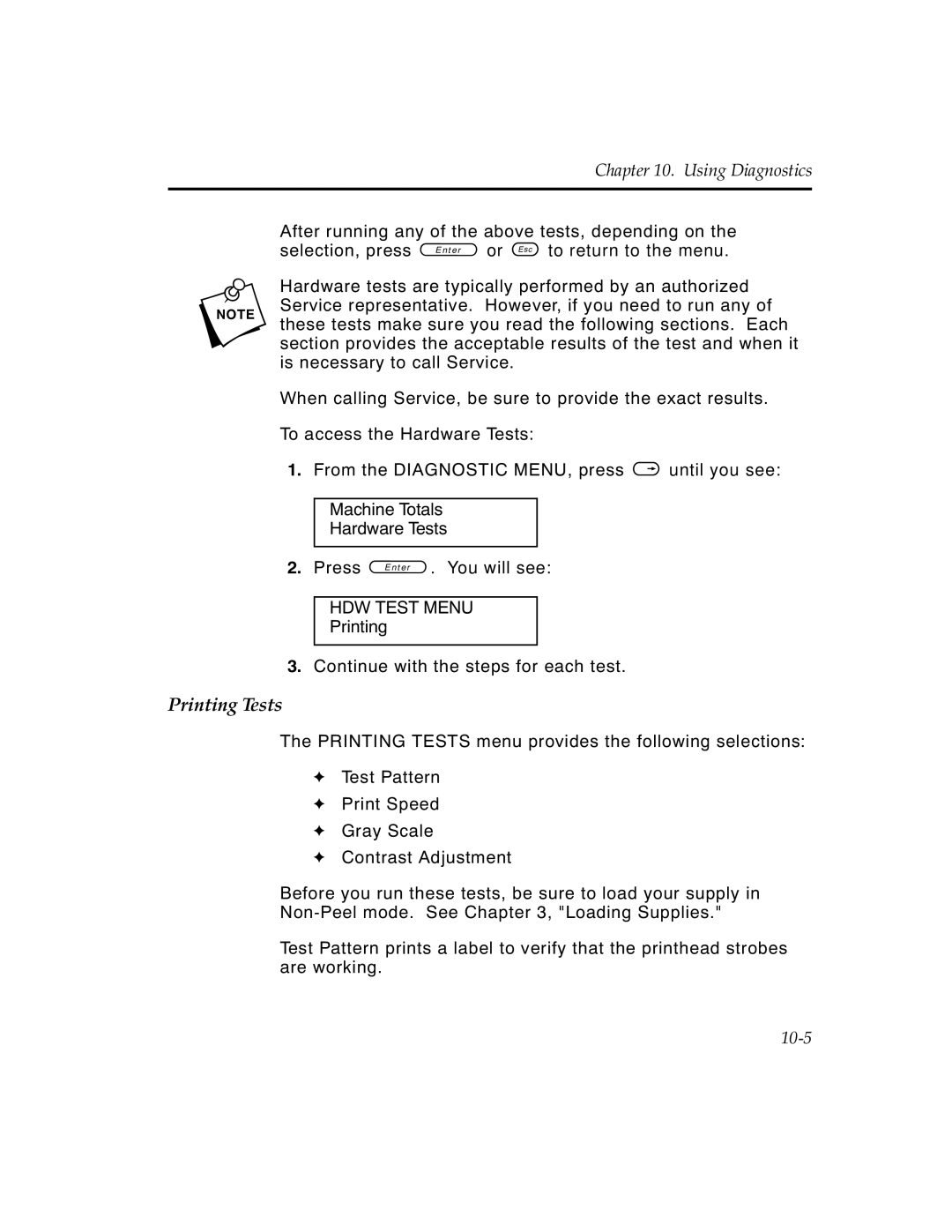 Monarch 6030TM manual Printing Tests 