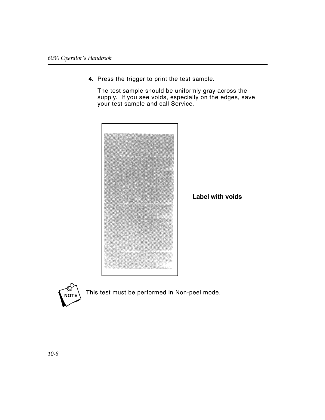 Monarch 6030TM manual Label with voids 