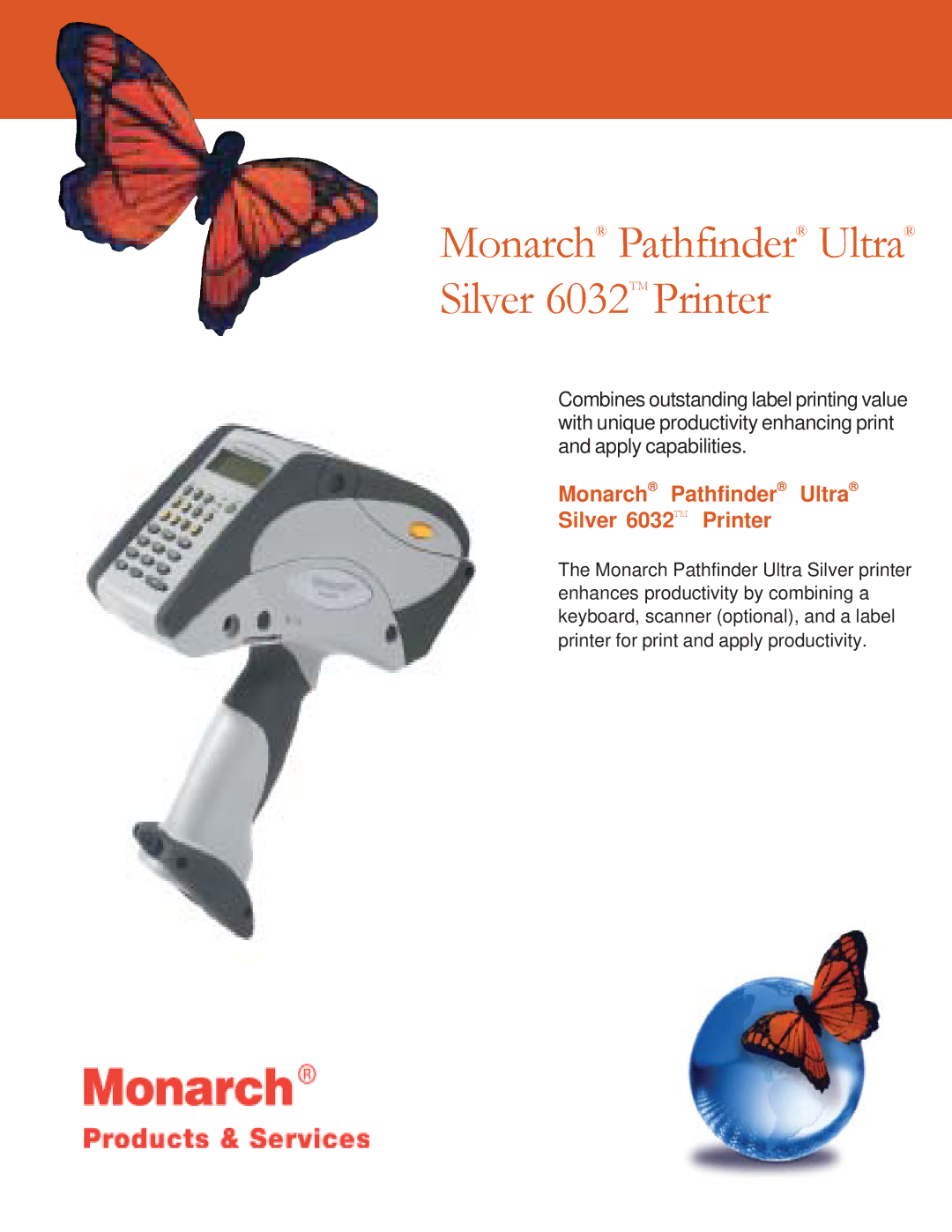 Monarch manual Monarch Pathfinder Ultra Silver 6032TM Printer 