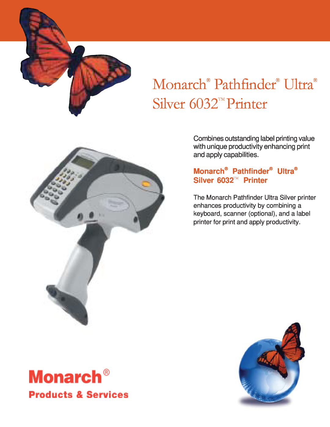 Monarch manual Monarch Pathfinder Ultra Silver 6032TM Printer 