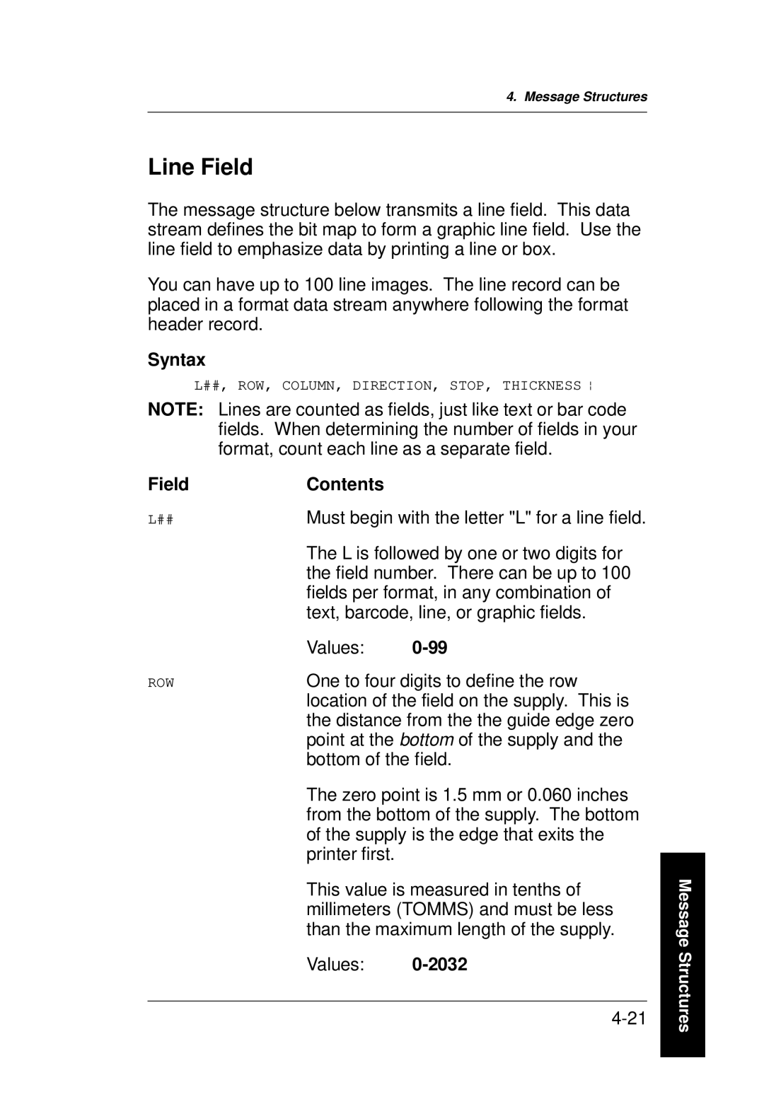 Monarch 9400 Series manual Line Field, Syntax 