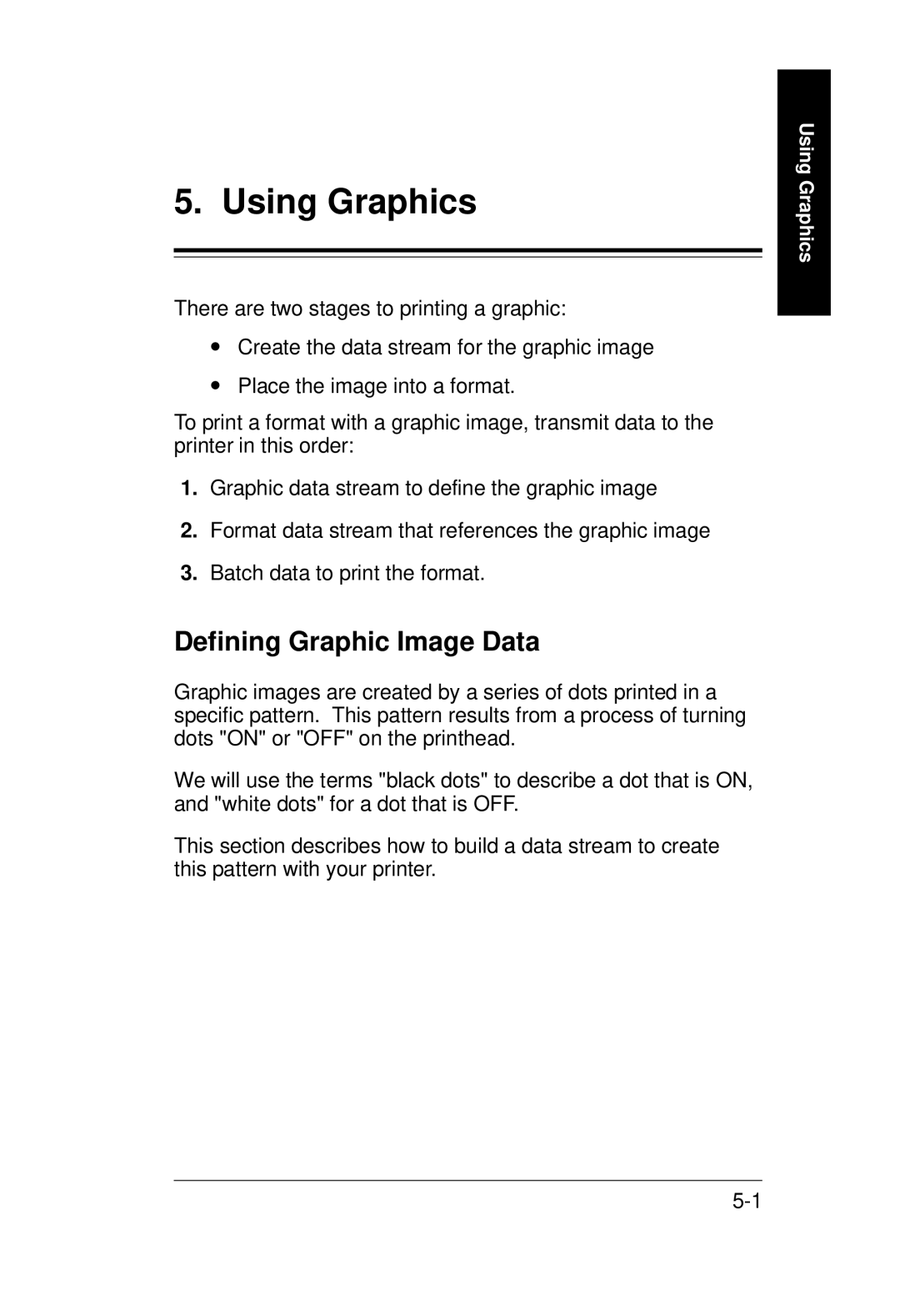 Monarch 9400 Series manual Using Graphics, Defining Graphic Image Data 