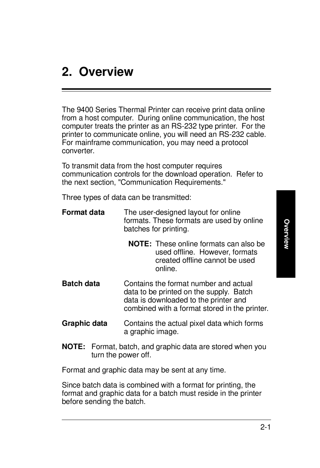 Monarch 9400 Series manual Overview 