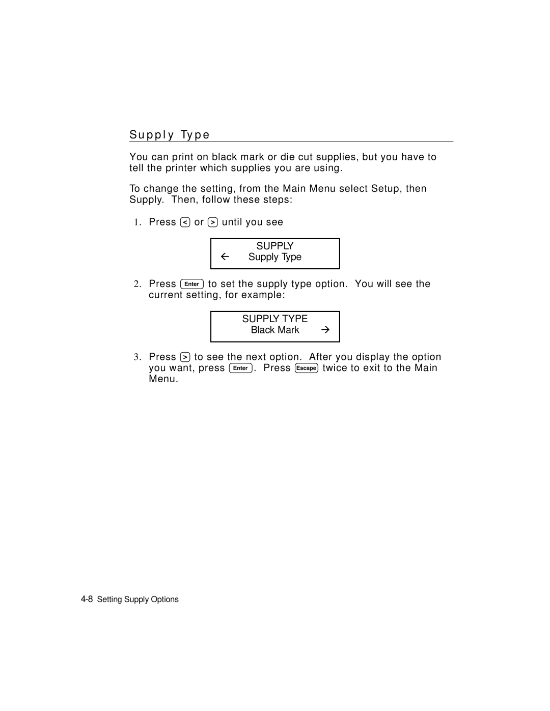 Monarch 9403TM manual P p l y Ty p e 