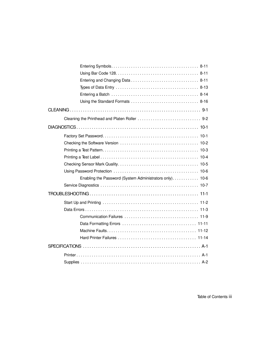 Monarch 9403TM manual Cleaning, Diagnostics, Troubleshooting 