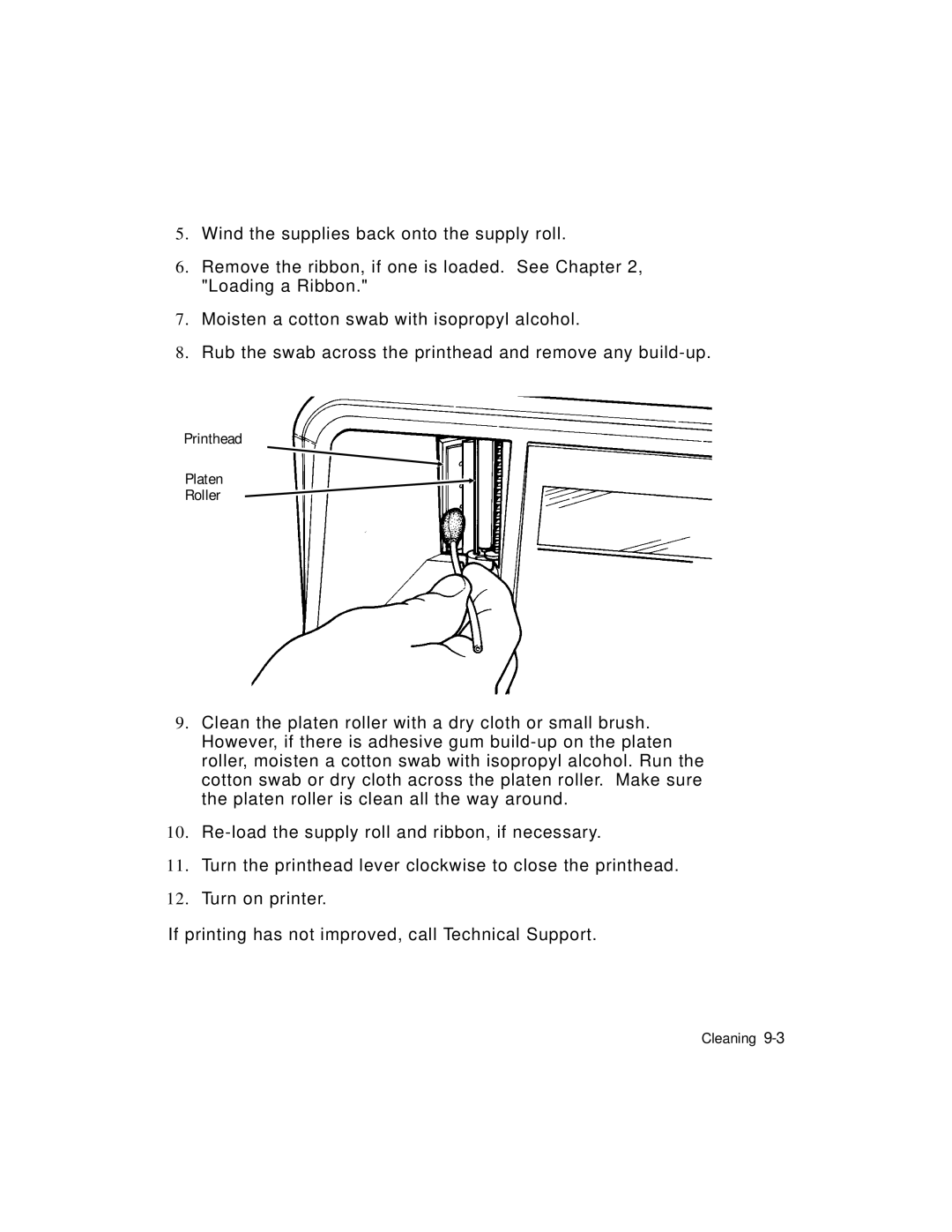 Monarch 9403TM manual Printhead Platen Roller 