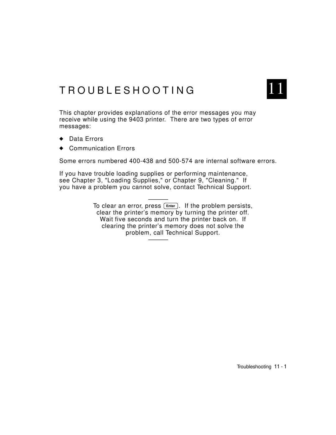 Monarch 9403TM manual Troubleshooting 