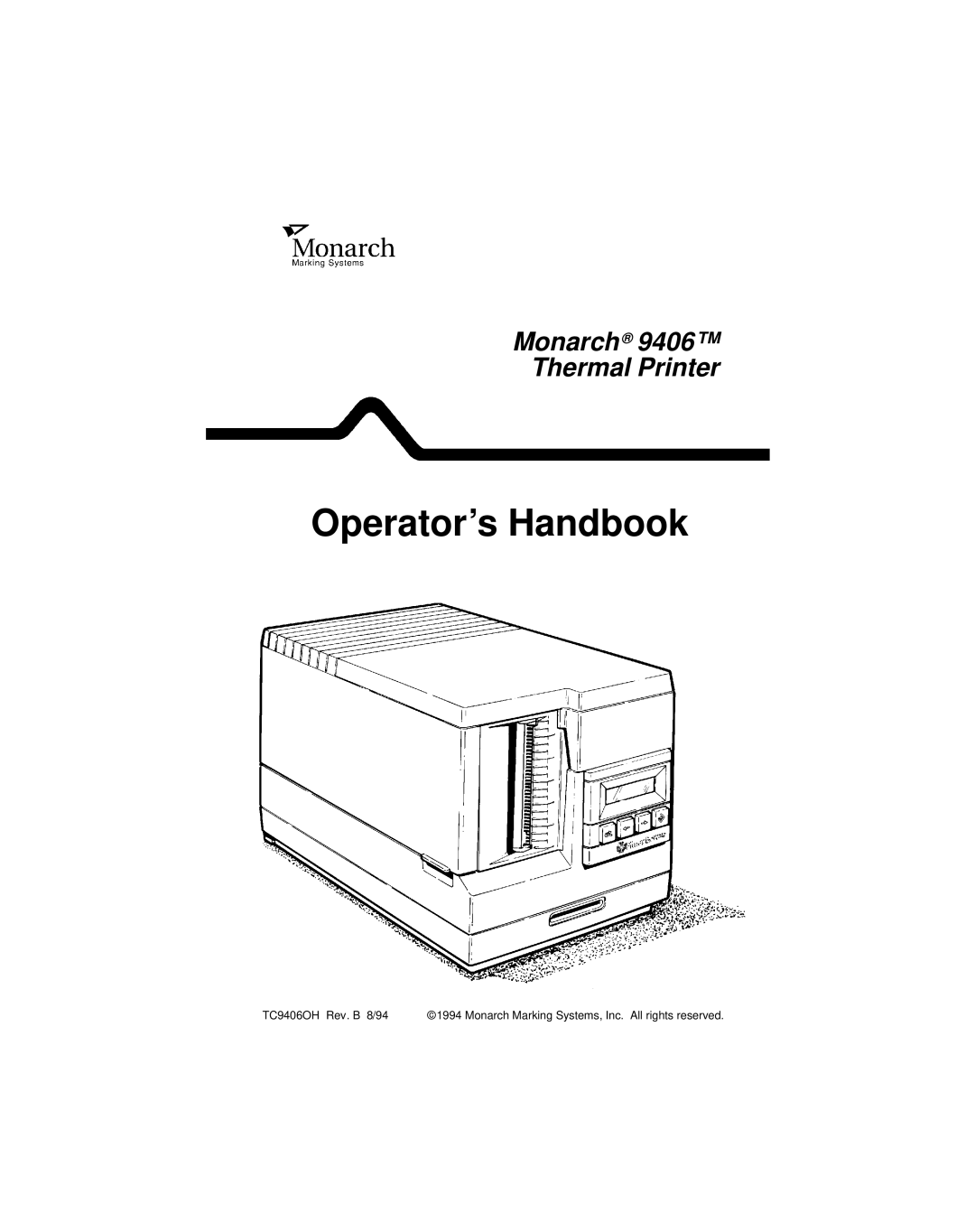 Monarch 9406 manual Operators Handbook 