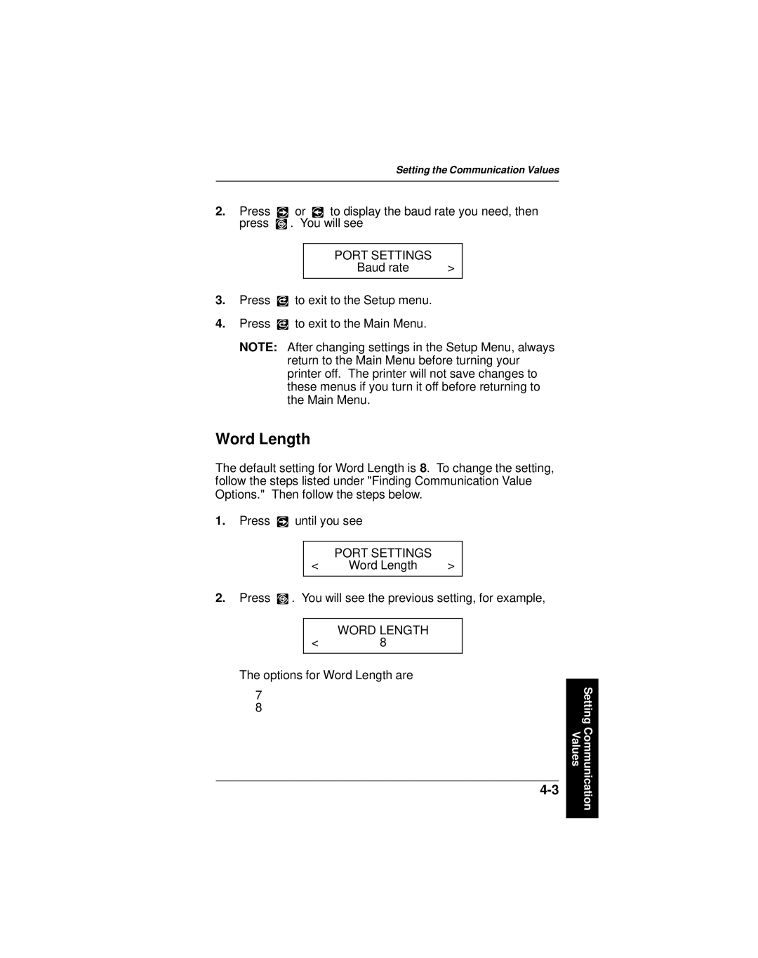 Monarch 9406 manual Word Length 