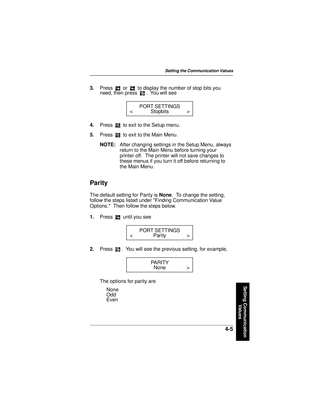 Monarch 9406 manual Parity 