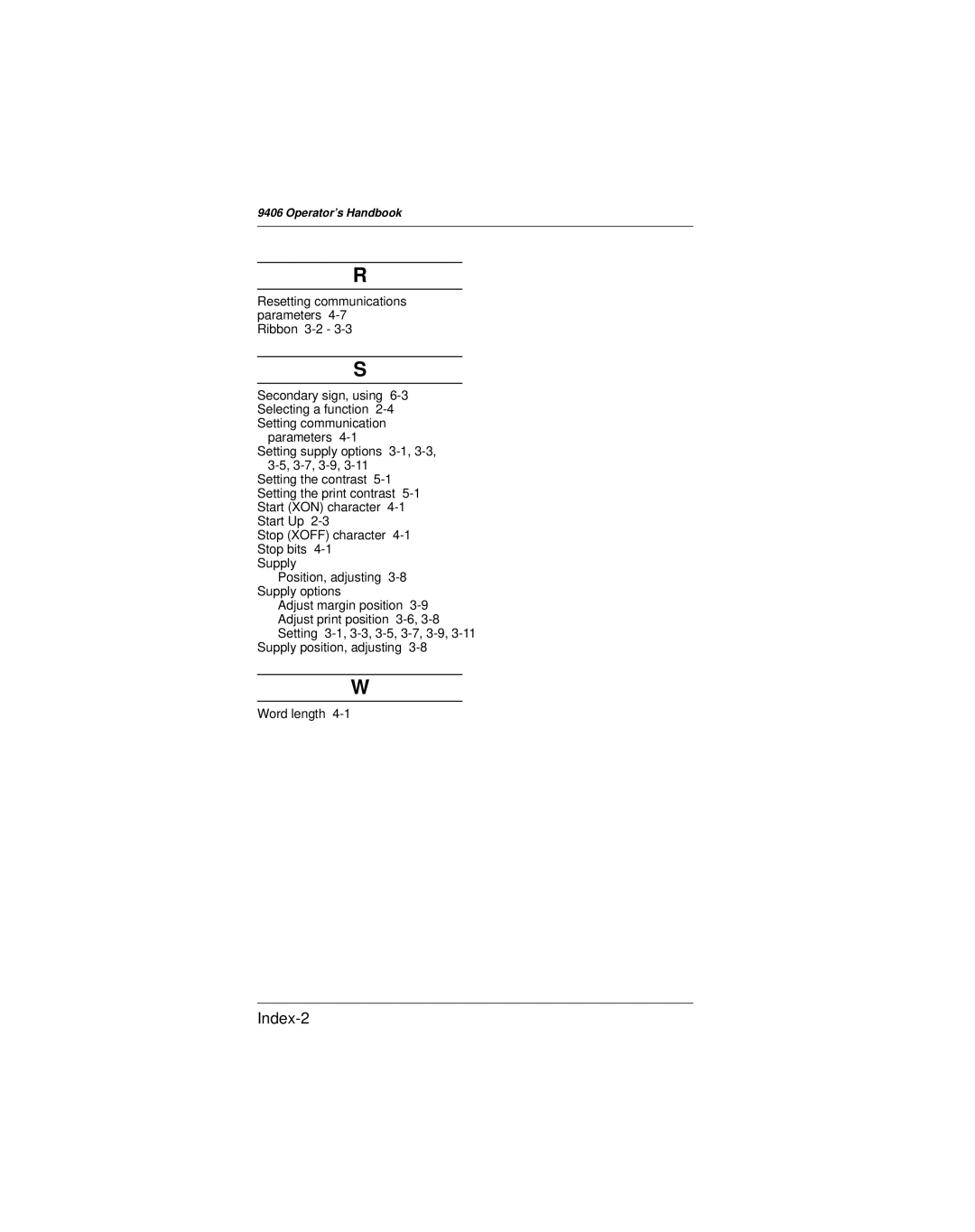 Monarch 9406 manual Index-2 