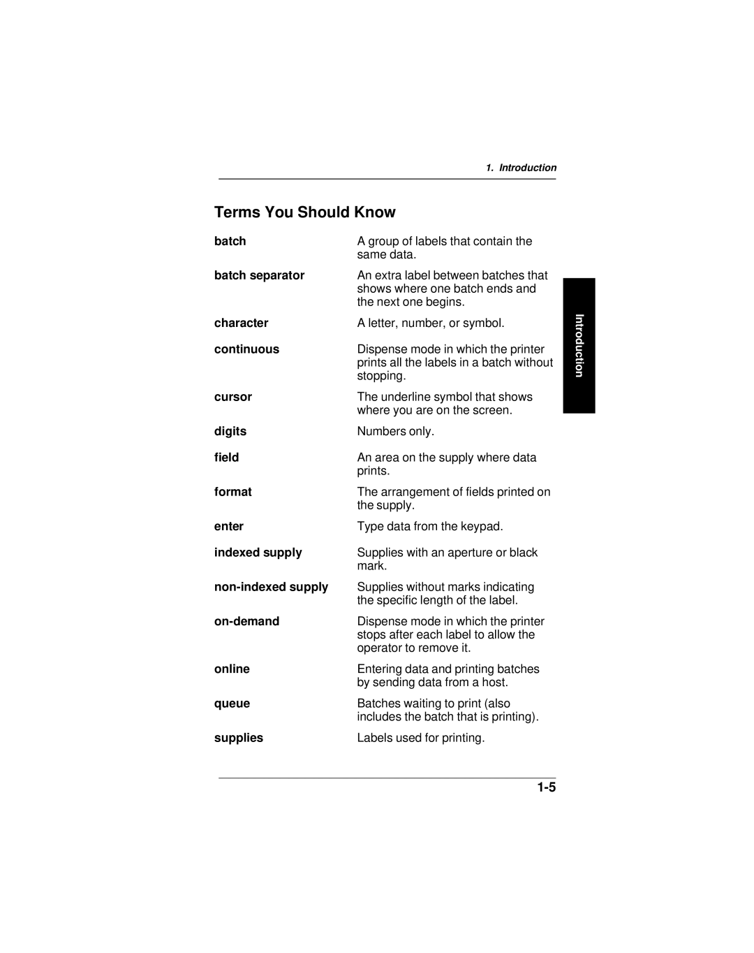 Monarch 9406 manual Terms You Should Know 