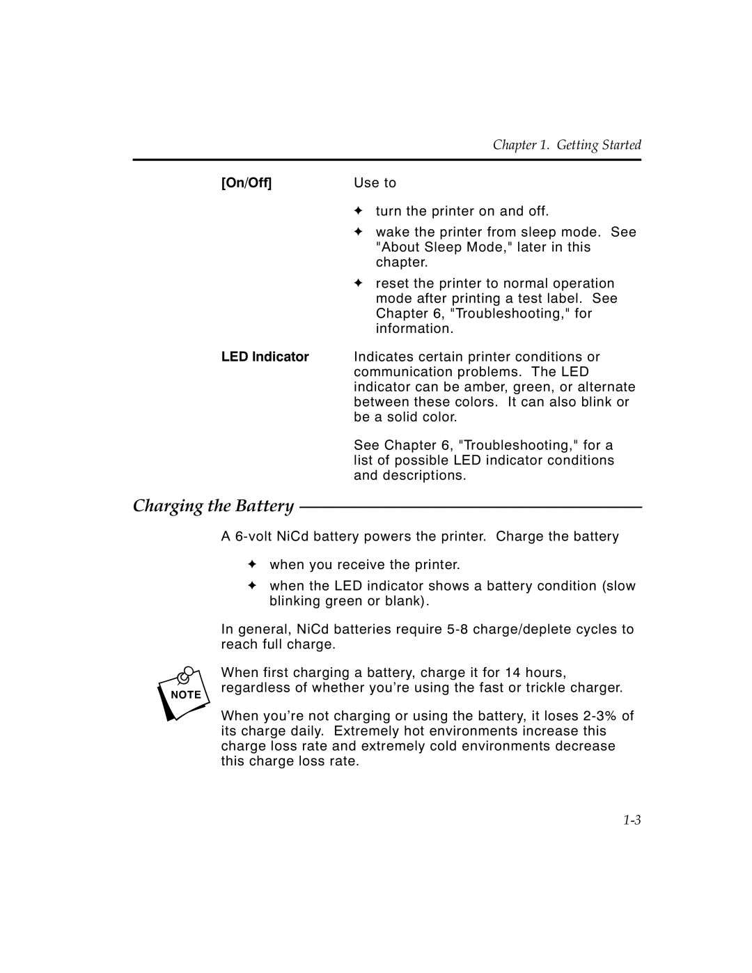 Monarch 9450 manual Charging the Battery, On/Off 