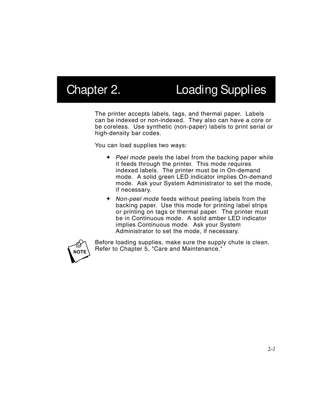 Monarch 9450 manual Chapter Loading Supplies 