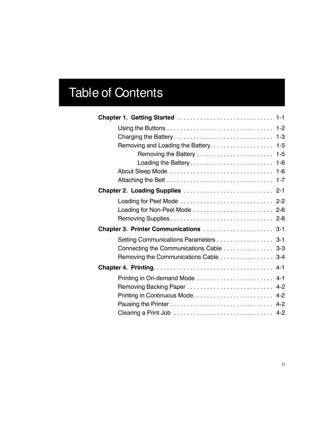 Monarch 9450 manual Table of Contents 