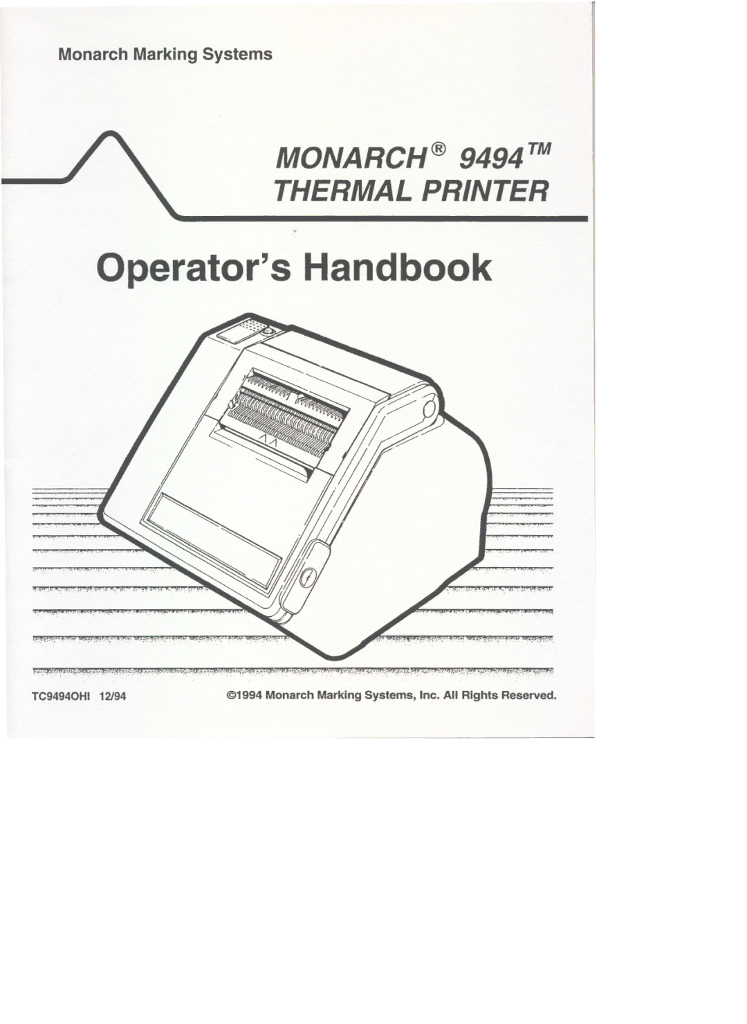 Monarch 9494 manual Operators Handbook 