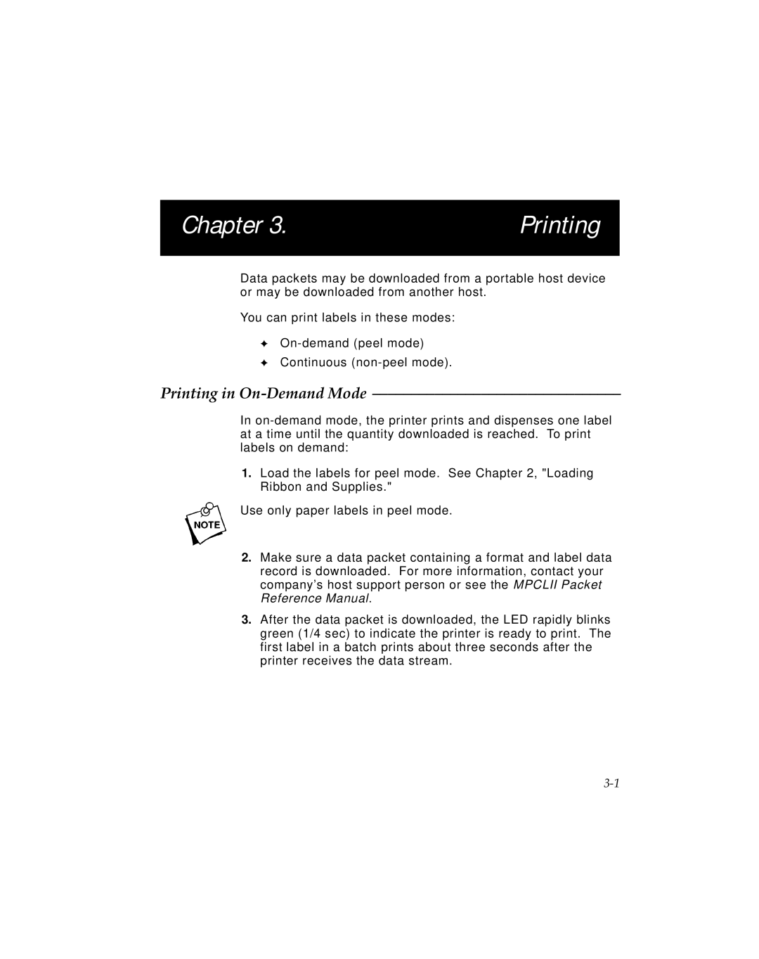 Monarch 9494 manual Printing in On-Demand Mode 