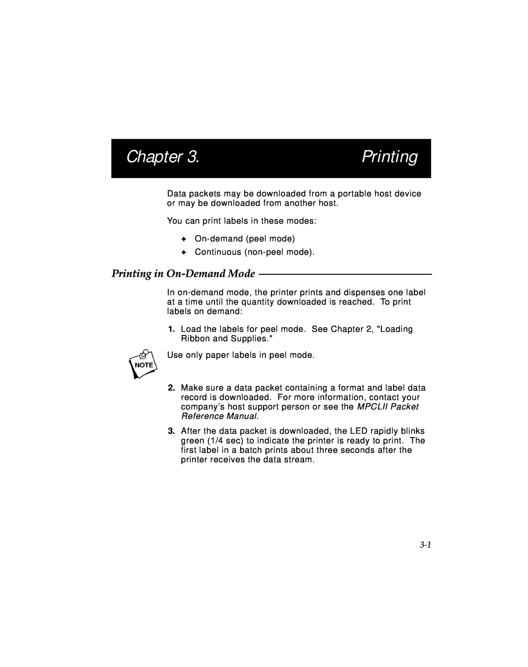 Monarch 9494 manual Printing in On-Demand Mode, Chapter 