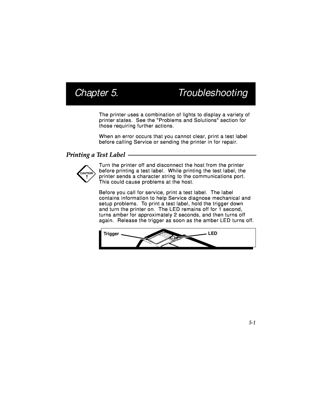 Monarch 9494 manual Troubleshooting, Printing a Test Label, Chapter 