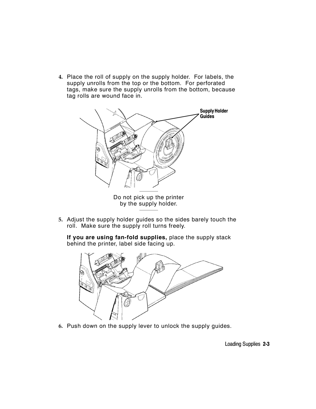 Monarch 9800 Series manual Supply Holder Guides 