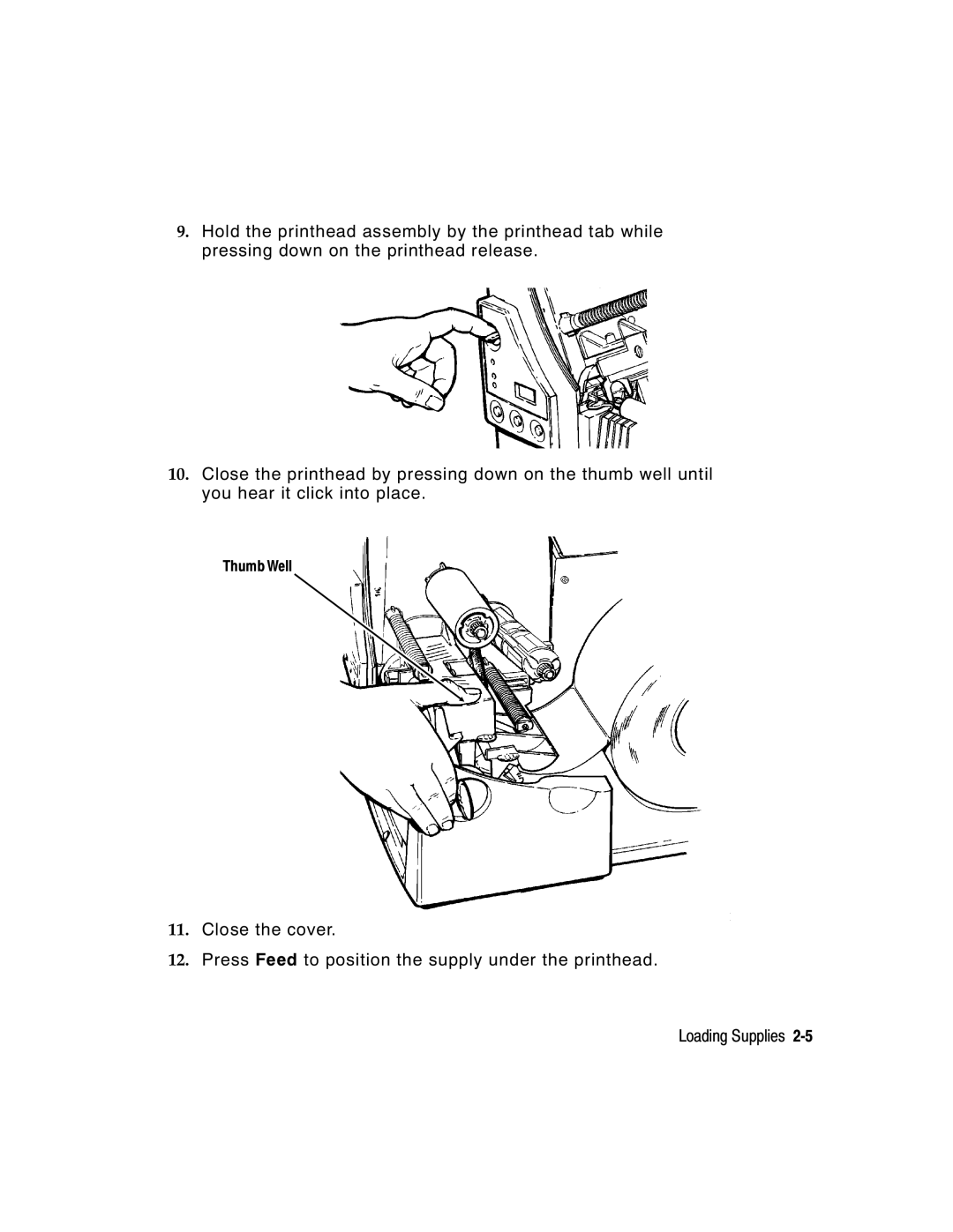 Monarch 9800 manual Thumb Well 