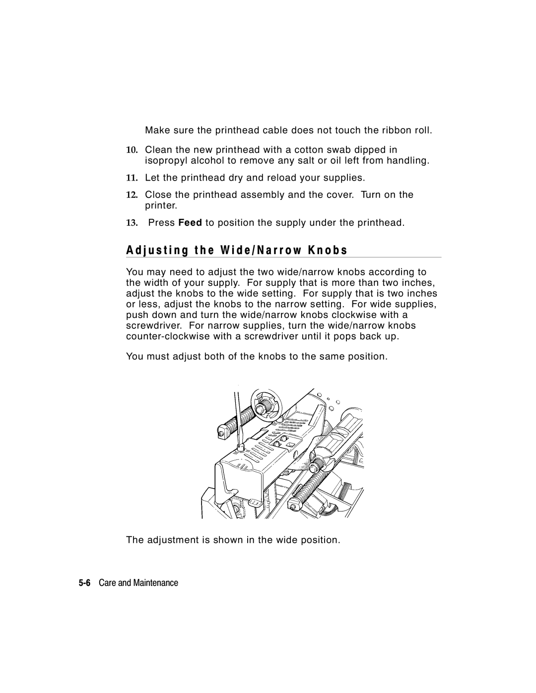 Monarch 9800 manual J u s t i n g t h e W i d e / N a r r o w K n o b s 