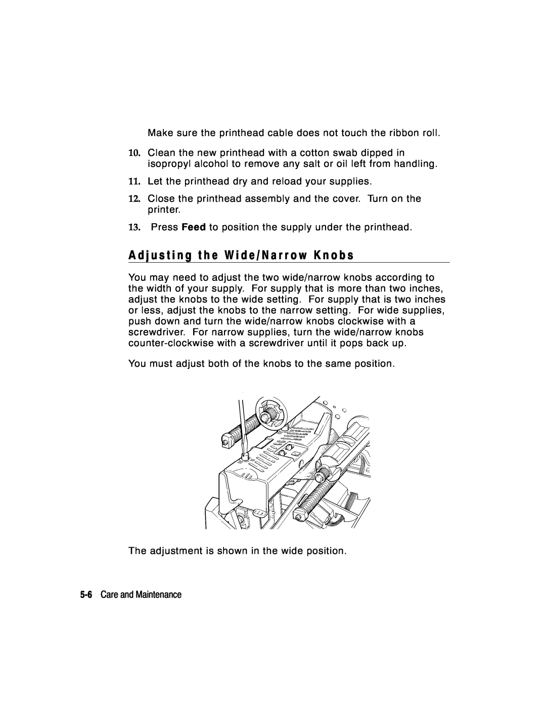 Monarch 9800 manual Let the printhead dry and reload your supplies 