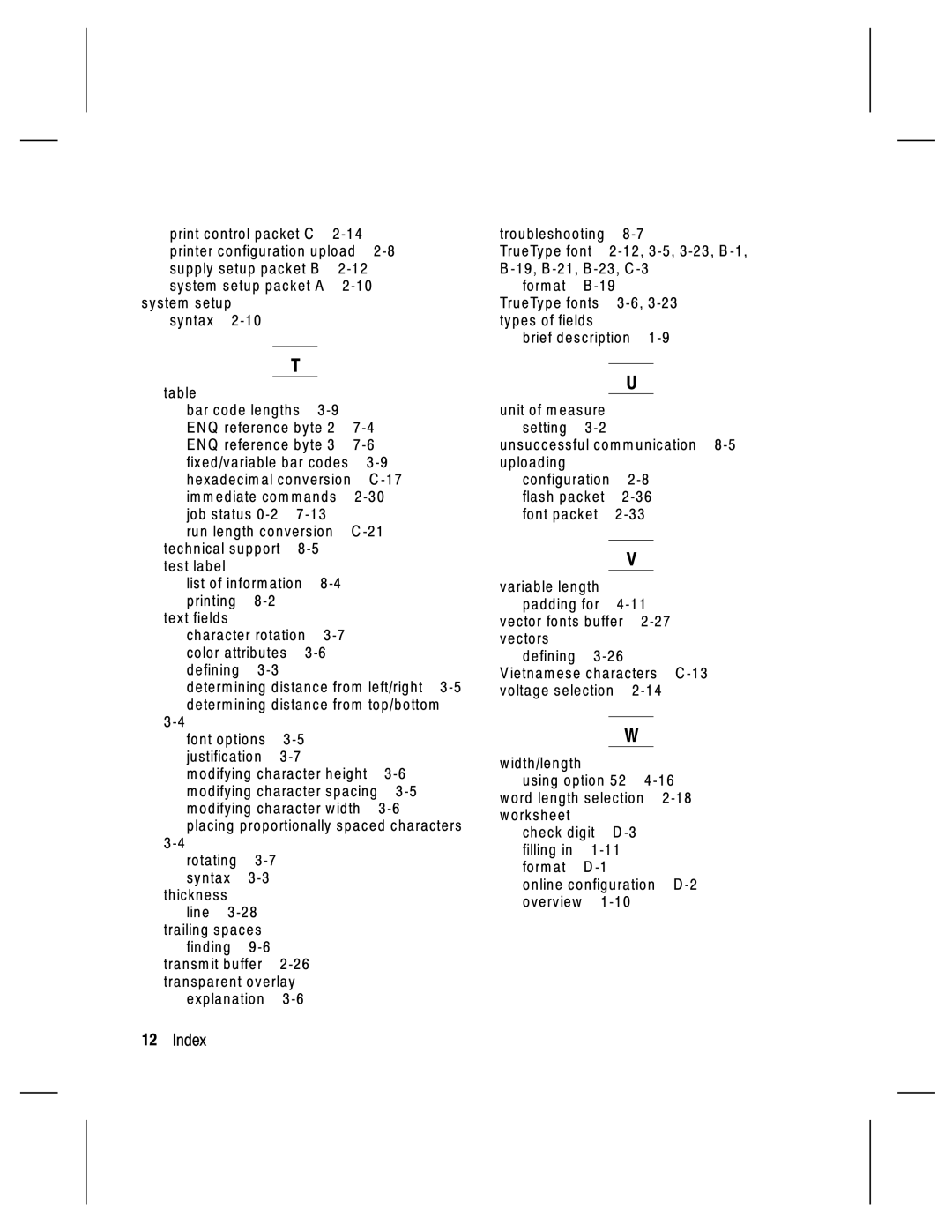 Monarch 9835, 9805, 9820, 9830 manual Run length conversion Technical support Test label 