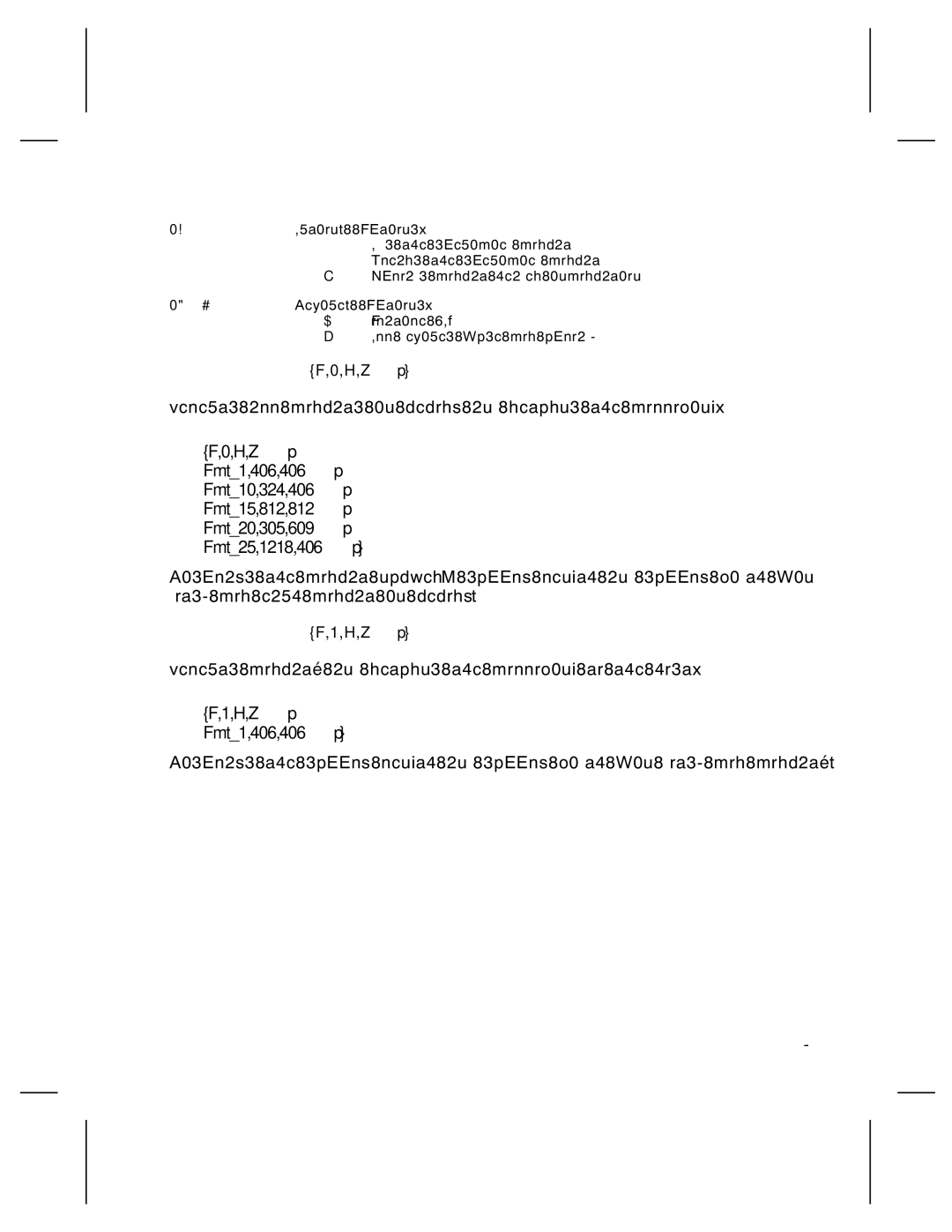 Monarch 9830, 9835, 9805, 9820 manual Selects all formats in memory and returns the following, H,Z p 