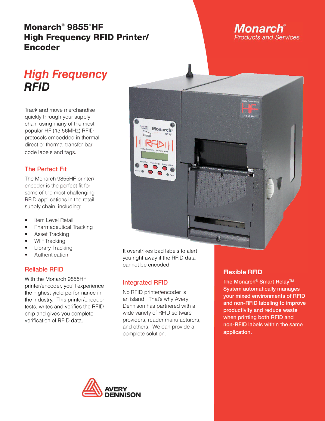 Monarch 9855 HF manual Perfect Fit, Reliable Rfid, Integrated Rfid 