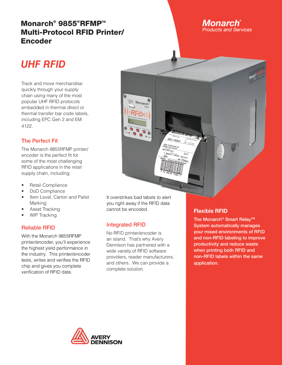 Monarch 9855 RFMP manual Perfect Fit, Reliable Rfid, Integrated Rfid 