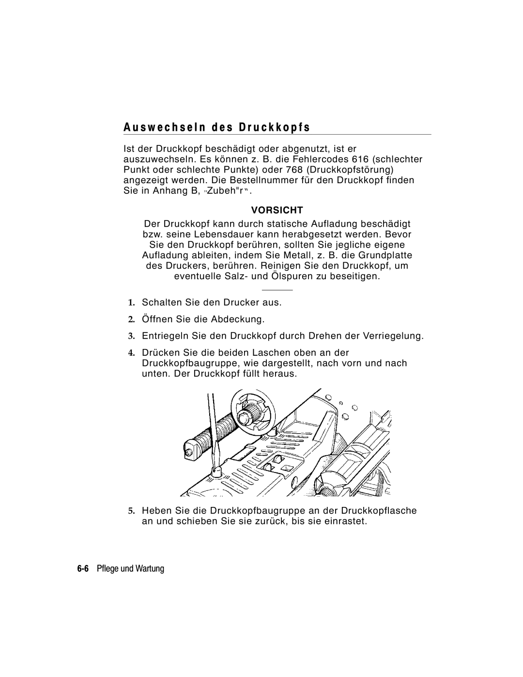 Monarch 9860 manual S w e c h s e l n d e s D r u c k k o p f s 