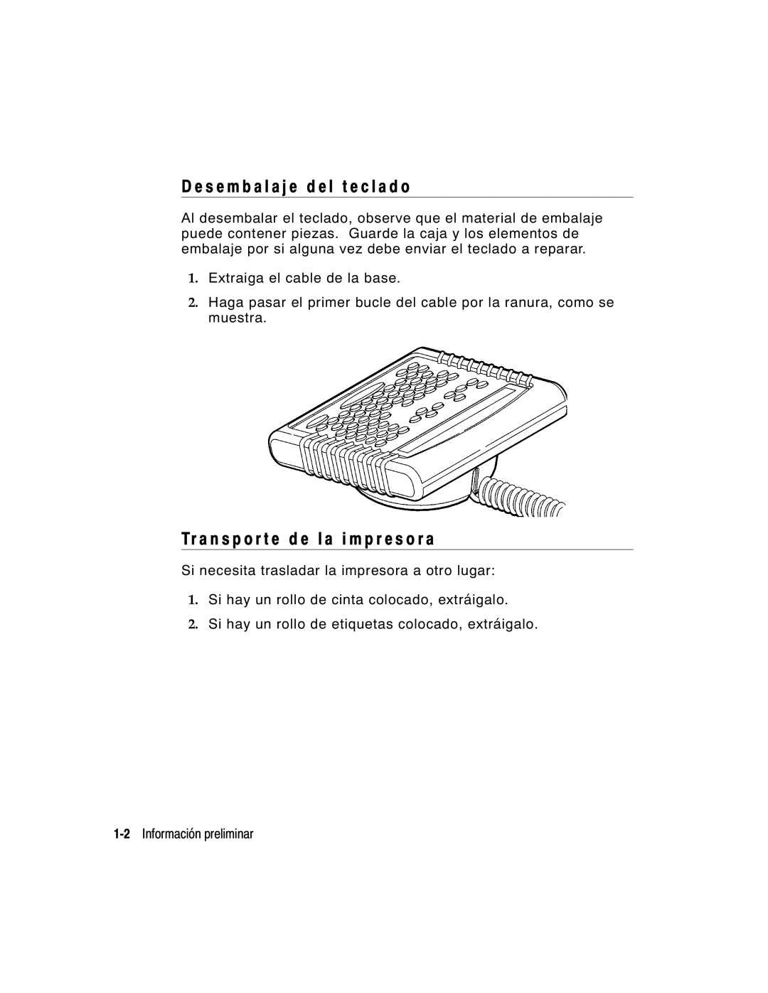 Monarch 9860 manual S e m b a l a j e d e l t e c l a d o, Tr a n s p o r t e d e l a i m p r e s o r a 