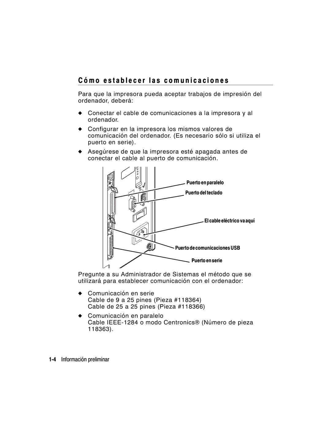 Monarch 9860 manual M o e s t a b l e c e r l a s c o m u n i c a c i o n e s 