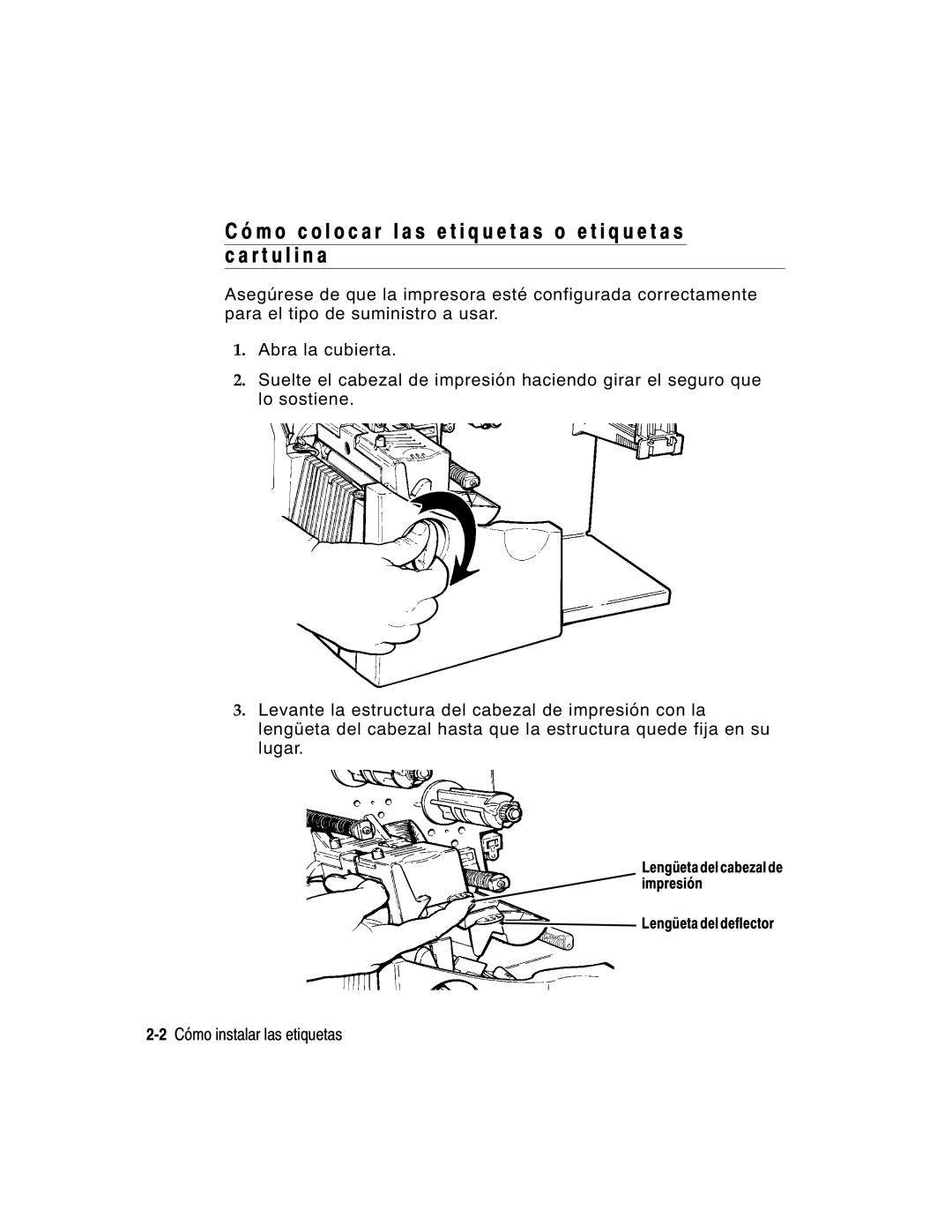 Monarch 9860 manual 2Cómo instalar las etiquetas 