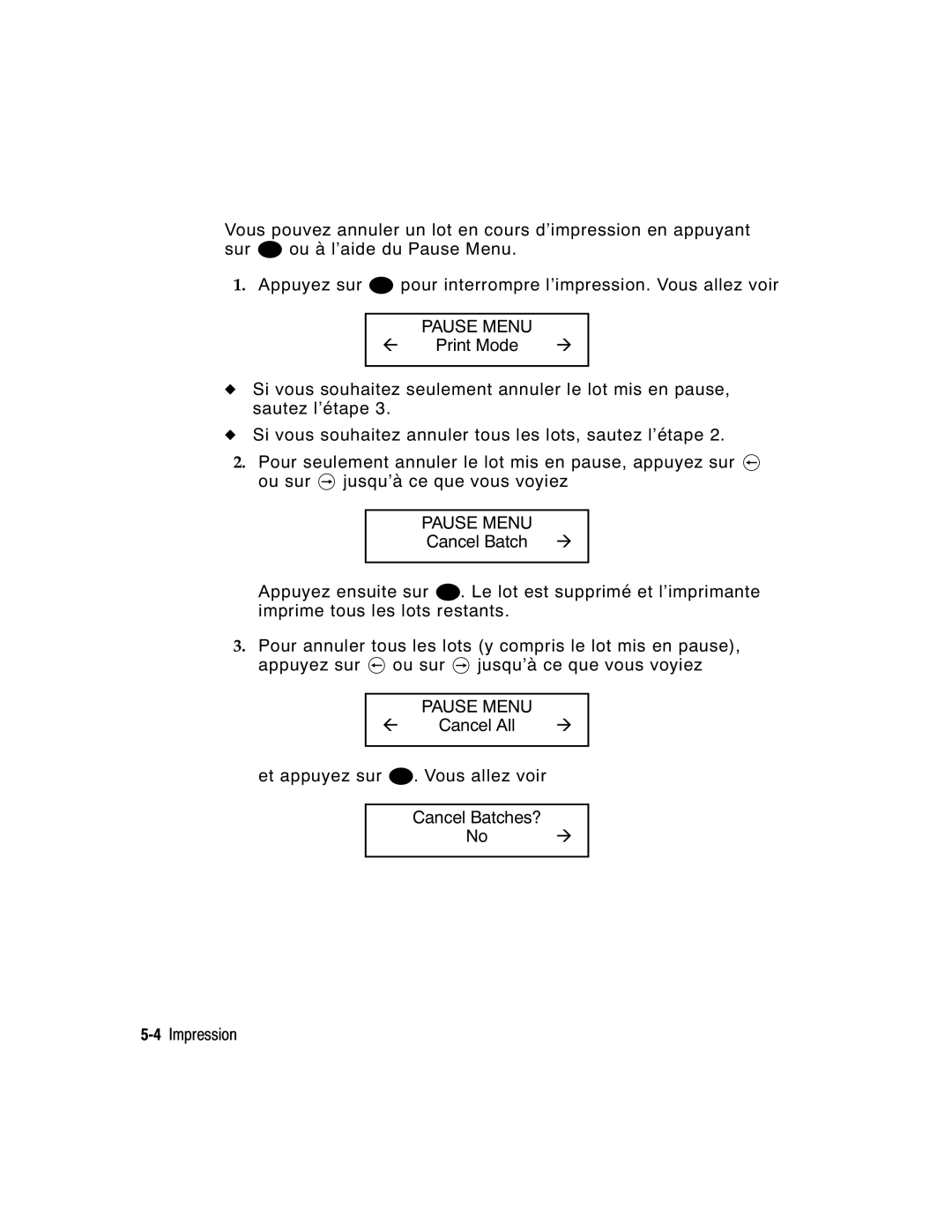 Monarch 9860 manual Pause Menu 