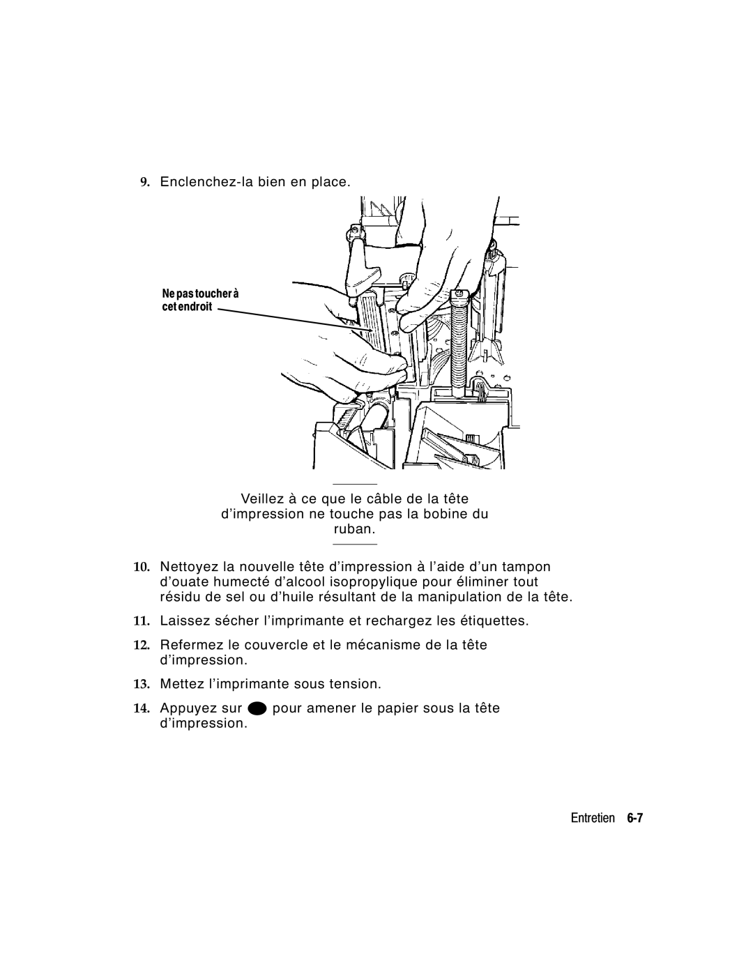 Monarch 9860 manual Enclenchez-la bien en place 