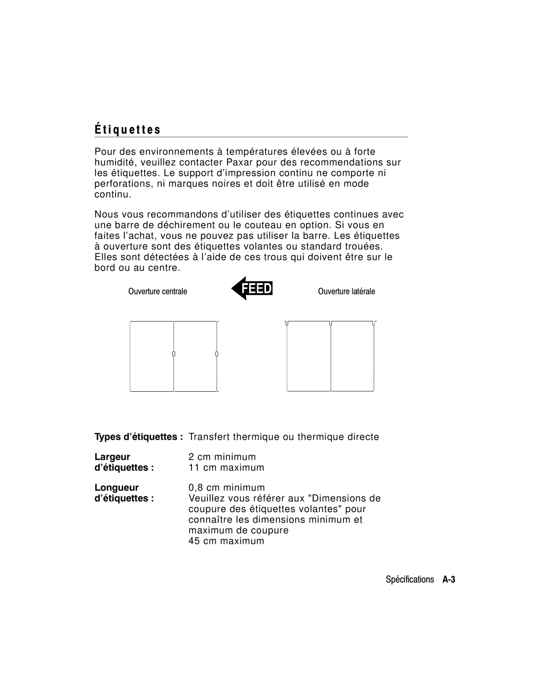 Monarch 9860 manual I q u e t t e s, ’étiquettes 