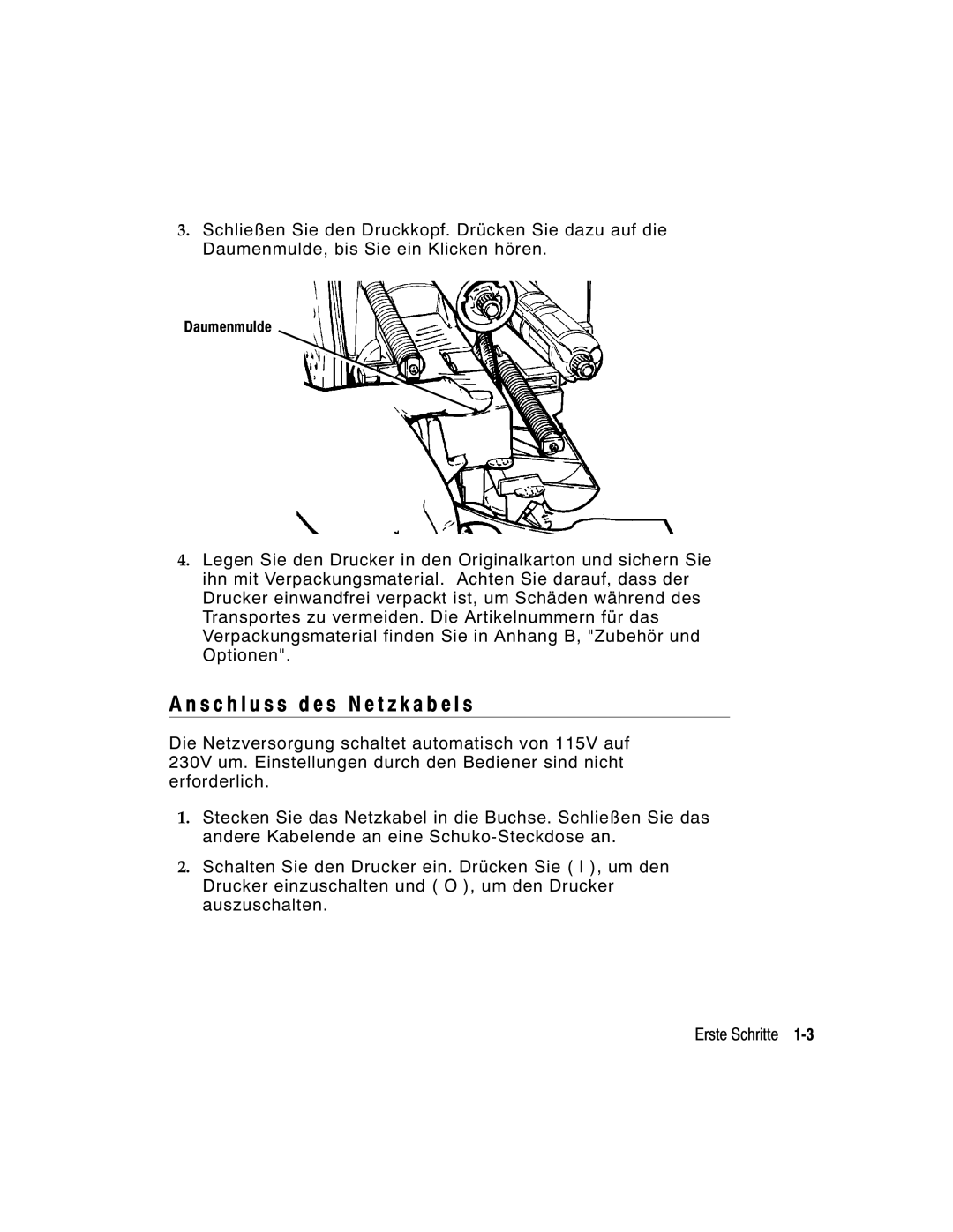 Monarch 9860 manual S c h l u s s d e s N e t z k a b e l s 