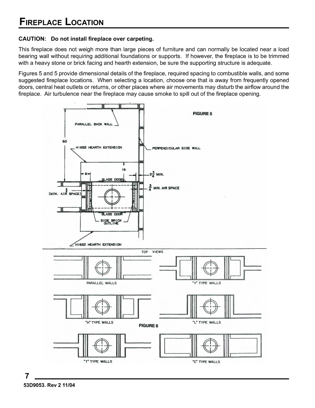 Monessen Hearth 624WBSTB manual 53/$&/2&$7,21, $87,21RQRWLQVWDOO¿UHSODFHRYHUFDUSHWLQJ 