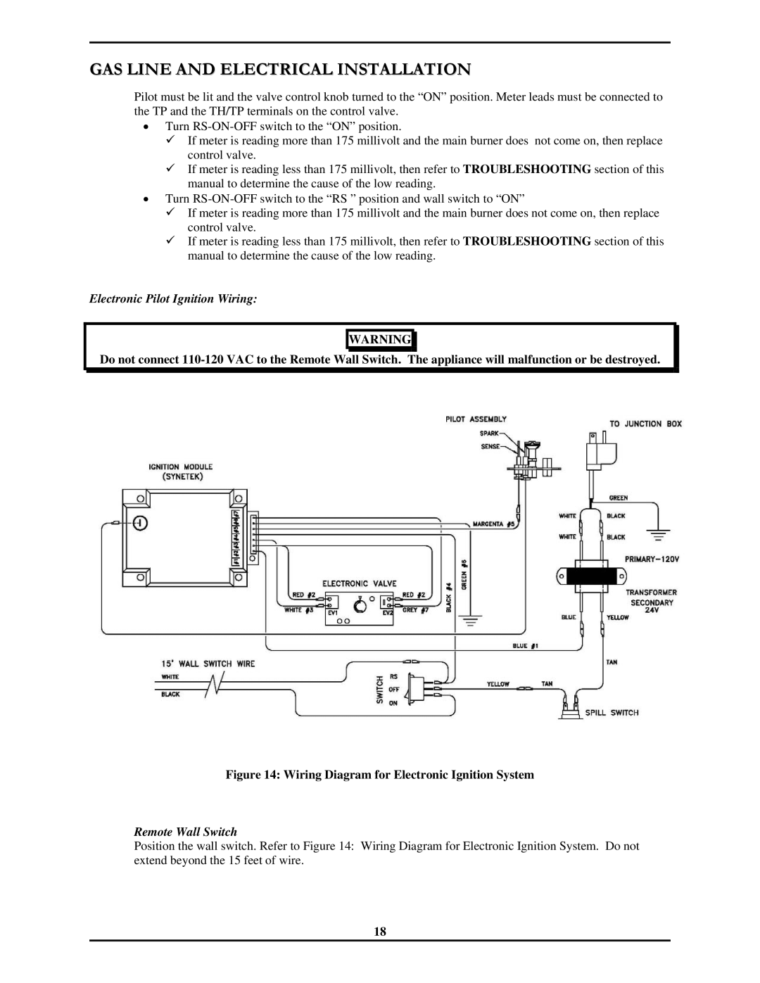 Monessen Hearth 7000 Series Electronic Pilot Ignition Wiring, Wiring Diagram for Electronic Ignition System 