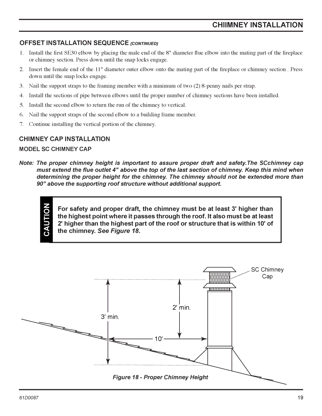 Monessen Hearth BWBC500MHB, BWBC400MHB manual Chimney CAP Installation, Proper Chimney Height 