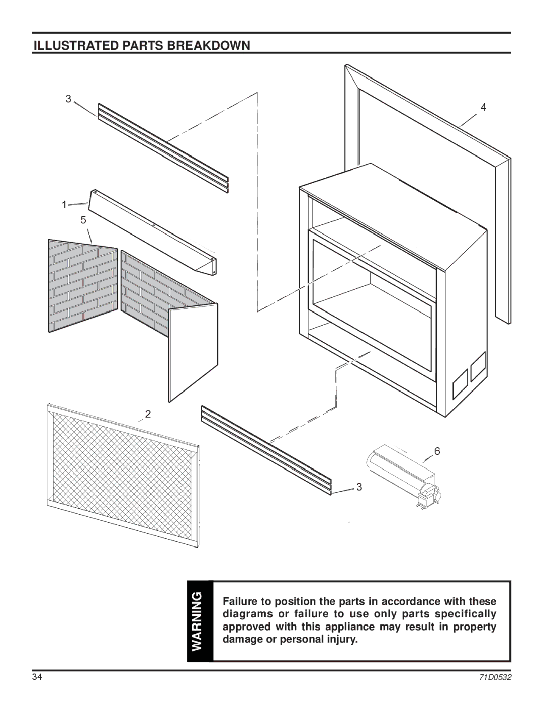 Monessen Hearth DFS42PVC, DFS36NVC, DFS42NVC, DFS32NVC, DFS32PVC, DFS36PVC manual Illustrated Parts Breakdown 