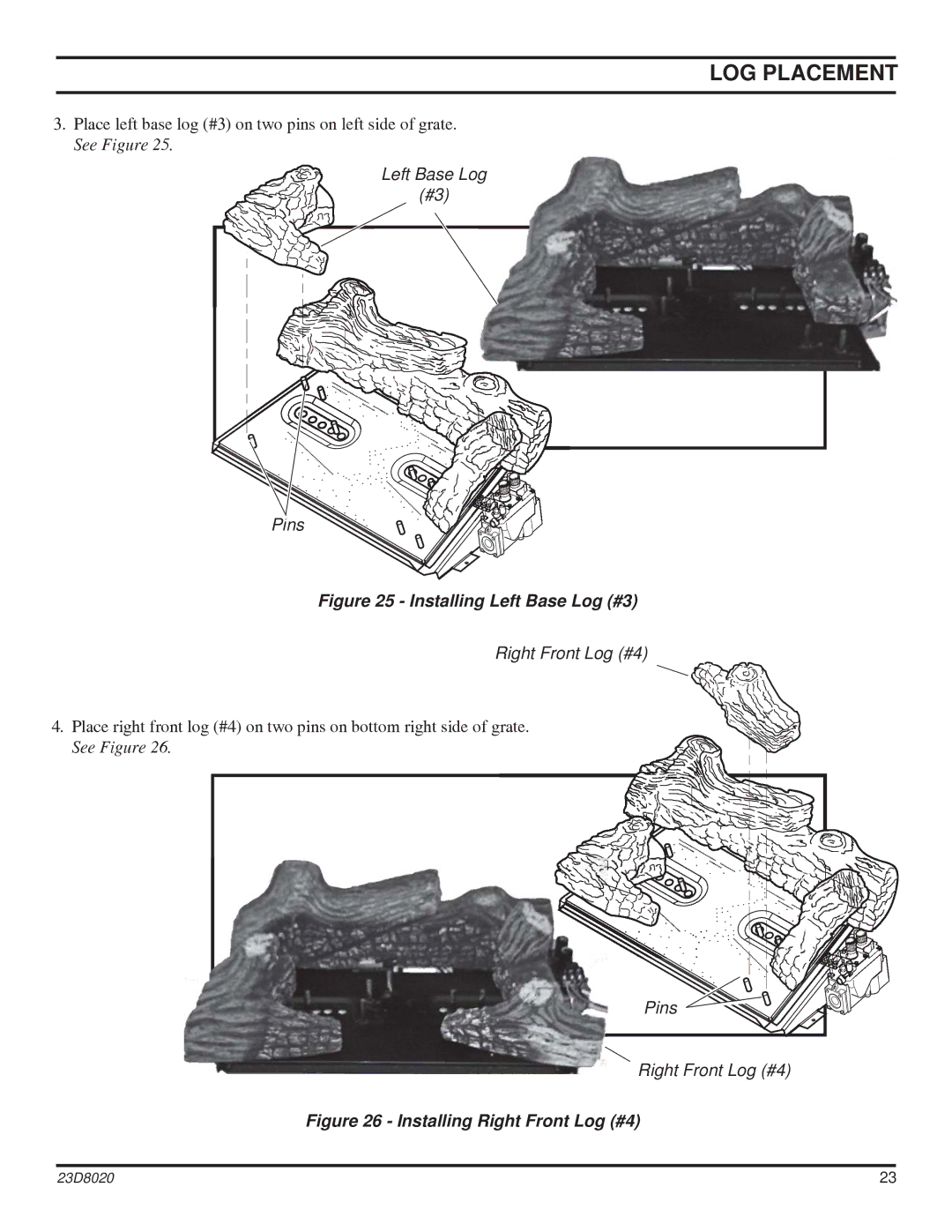 Monessen Hearth DIS33G manual Installing Left Base Log #3 