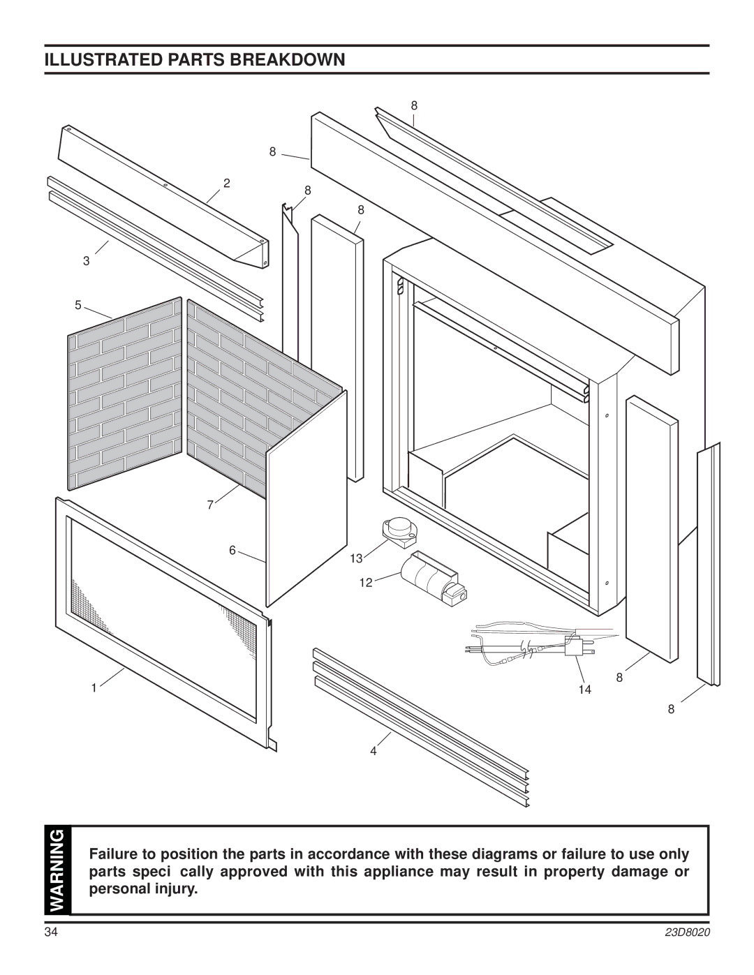 Monessen Hearth DIS33G manual Illustrated Parts Breakdown 