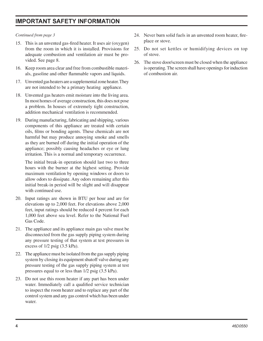 Monessen Hearth DSSNVMB, DSSPVMB operating instructions From 