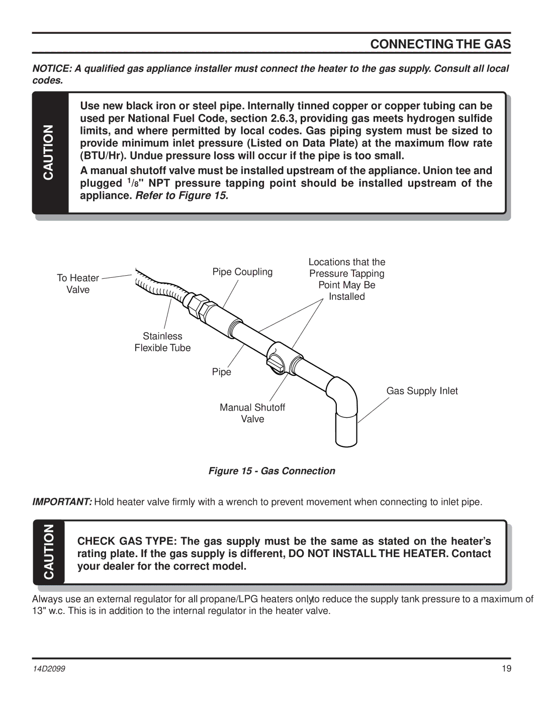 Monessen Hearth DLX28, GLX28, GLX24, GLX18, DLX18 operating instructions Connecting the GAS, Gas Connection 