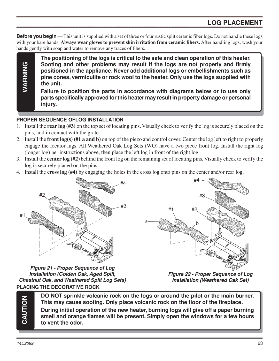 Monessen Hearth DLX18, GLX28, GLX24, GLX18, DLX28 operating instructions LOG Placement, Proper Sequence Oflog Installation 