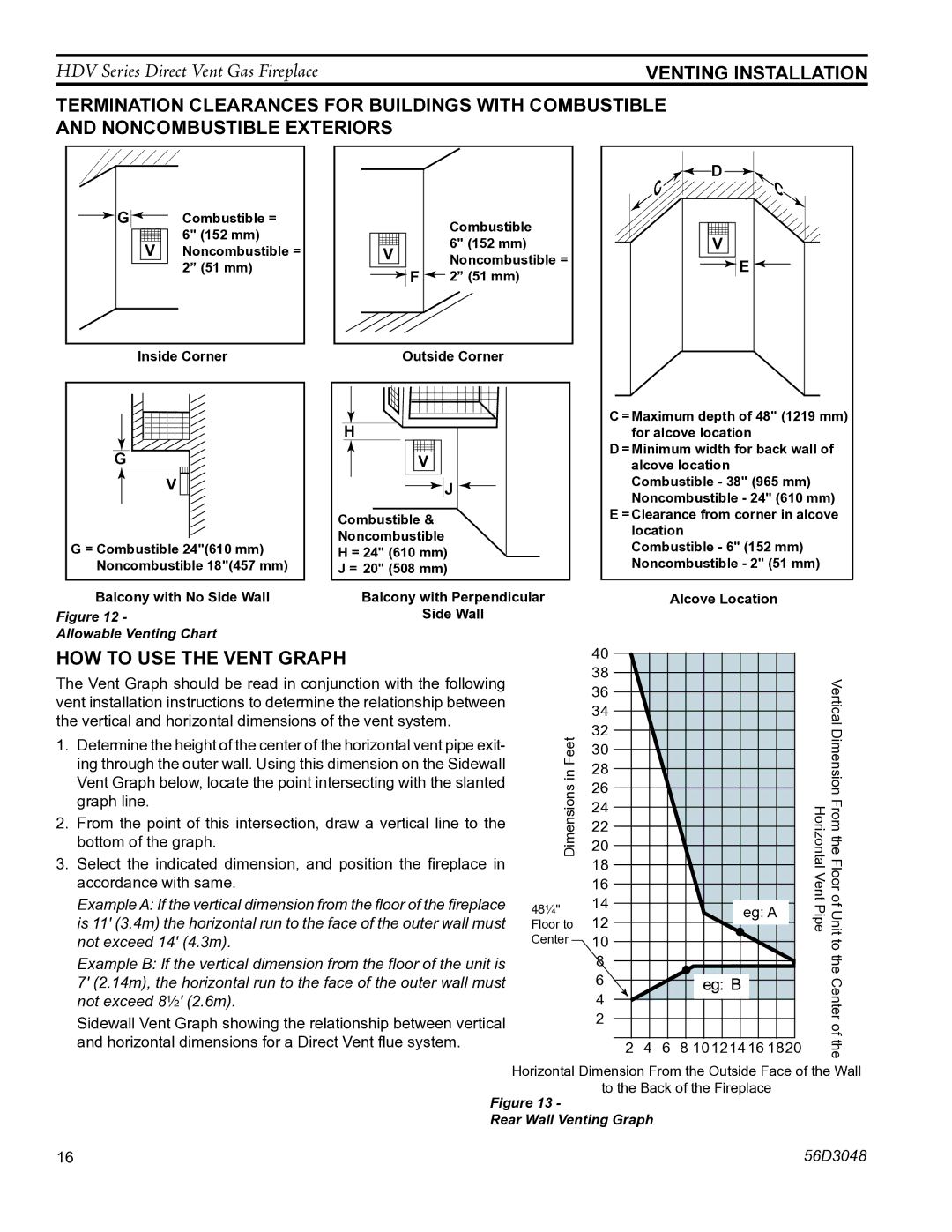 Monessen Hearth HDV500NV/PV manual How To Use The Vent Graph, 10 1214 16 