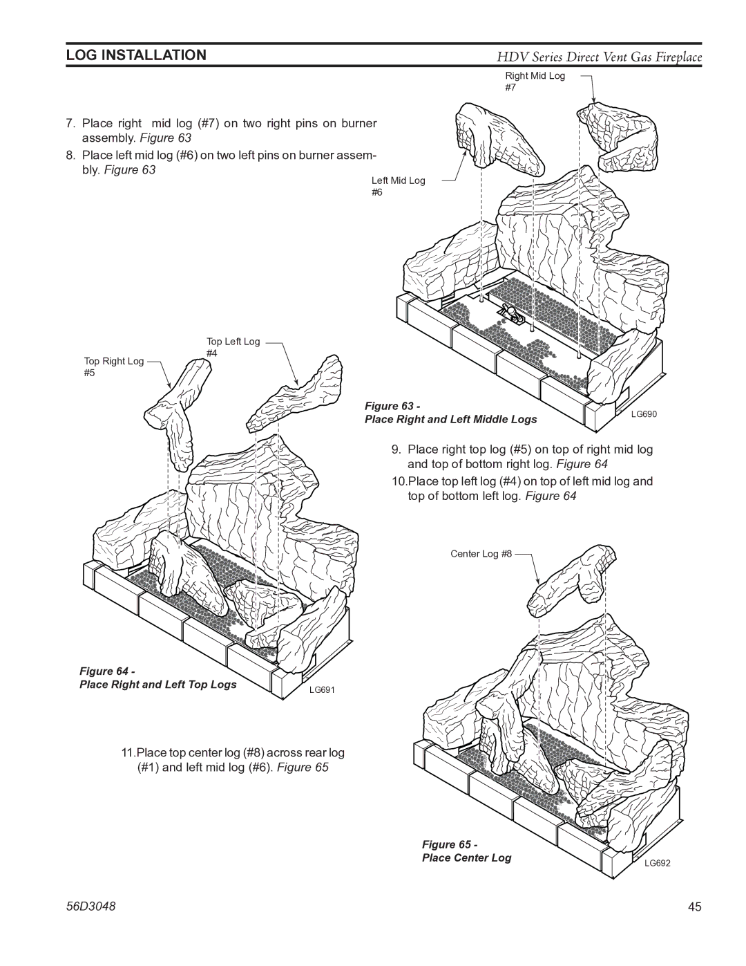 Monessen Hearth HDV500NV/PV manual LOG Installation 